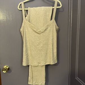 Women's Ribbed Sleepwear Set - Gray